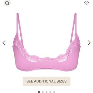 Skims Lace Scoop Bralette Size Small NWOT Petal Color
